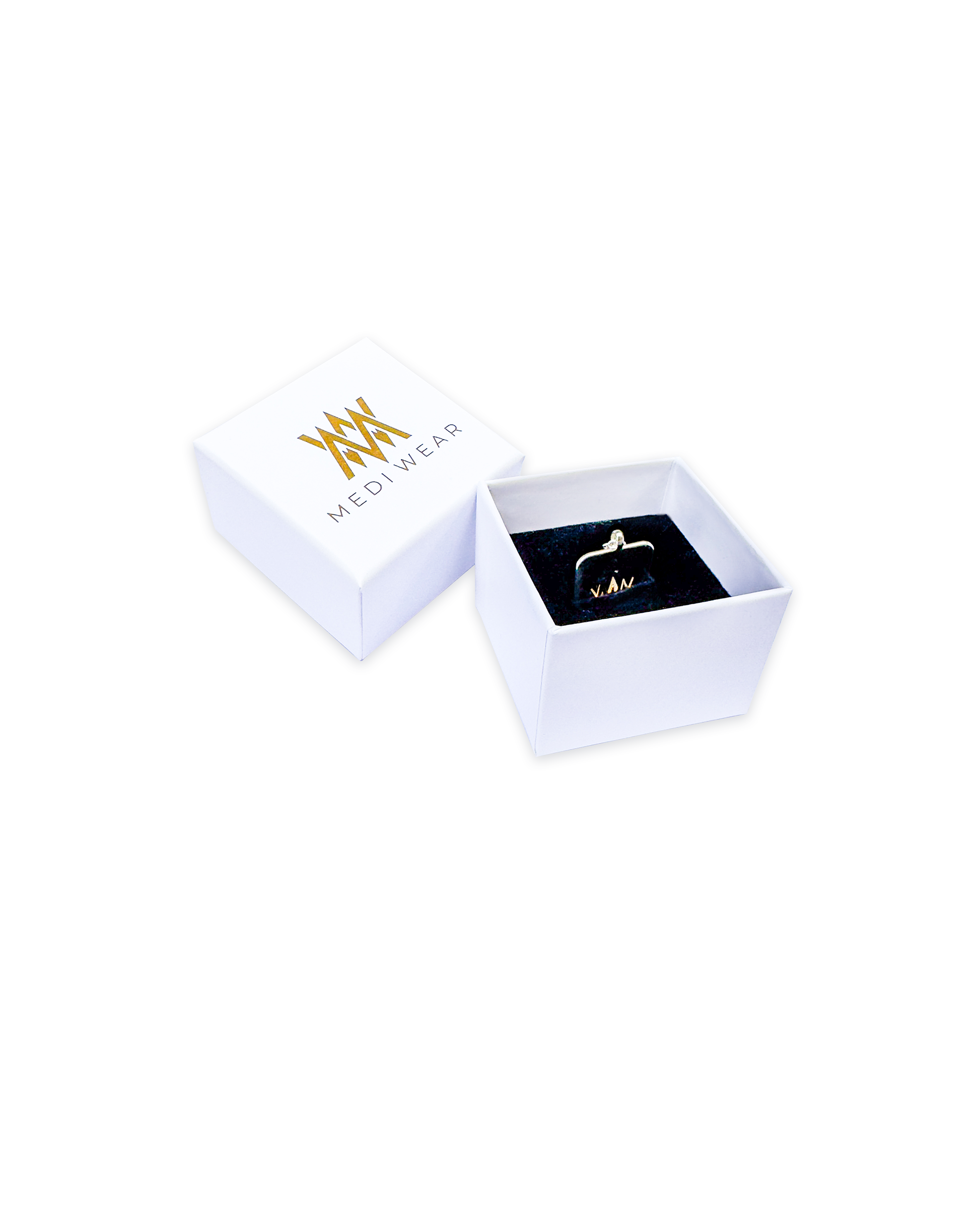 Classic Medical ID pendant presented in white MediWear gift box.