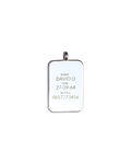 Classic Medical ID pendant engraved with name, date of birth, and NHS number.